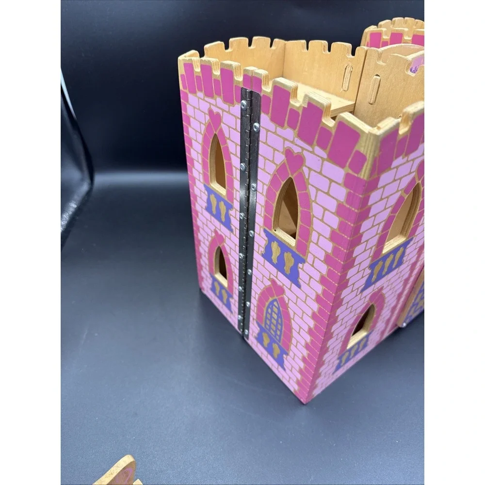 Melissa & Doug Fold & Go Wooden Princess Castle Draw Bridge Figures
